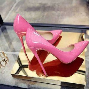 Pointed Toe Stilettos 12CM Women's Sexy Matte High Heels Wedding Pumps Shoes